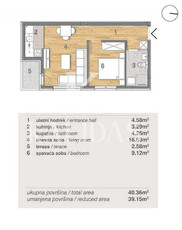Slika 1 - Stan,NOVI SAD,ADICE,kv: 39, € 88700, ID: 1008900