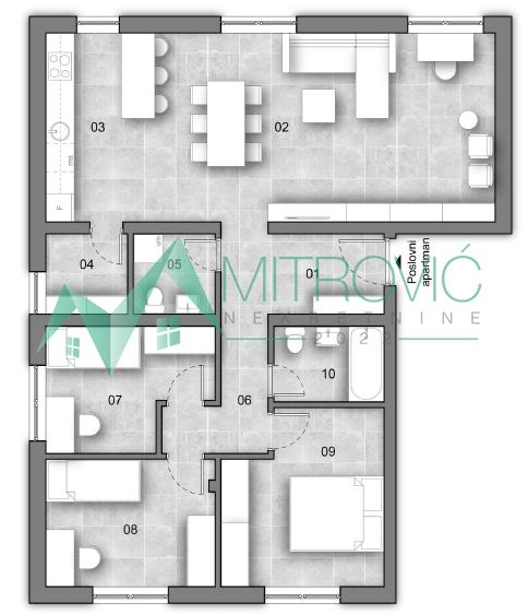 Glavna slika -Poslovni apartman sa krovnom terasom i parkingom, 84m² (Šifra:1004544)