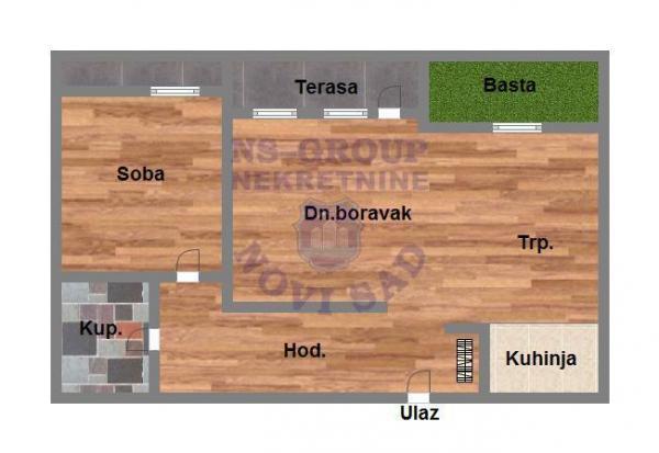 Glavna slika -Prodaja stana, 54m2, Mišeluk Novi Sad, sa terasom, ima lift