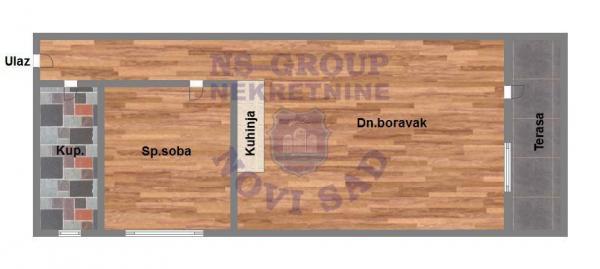 Glavna slika -Jednoiposoban, 43m2, Adice Novi Sad, sa terasom