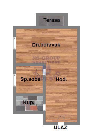 Slika 7 - Jednoiposoban, 38m2, Adice Novi Sad, sa terasom