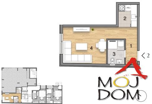 Glavna slika -Stan,NOVI SAD,TELEP,kv: 28, € 86300, ID: 1032692