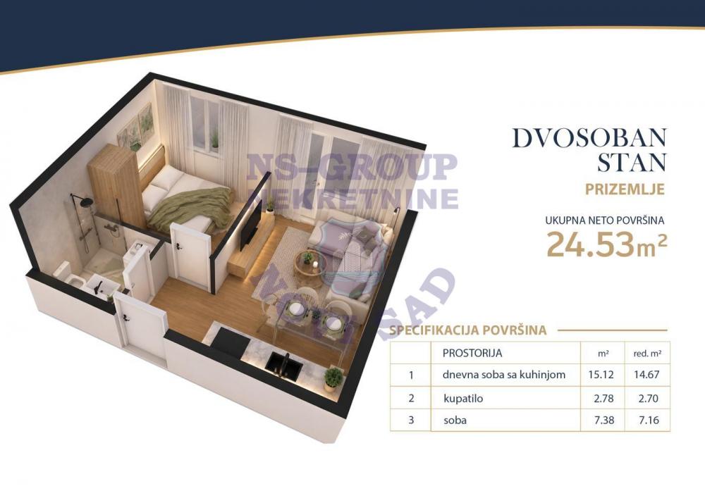 Slika 1 - Prodaja stana, 25m2, Veternik Novi Sad