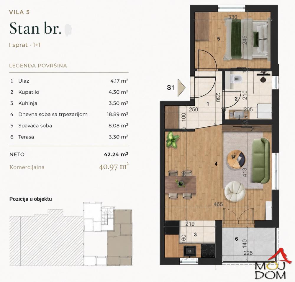 Slika 1 - Stan,NOVI SAD,ADICE,kv: 41, € 89610, ID: 1032792