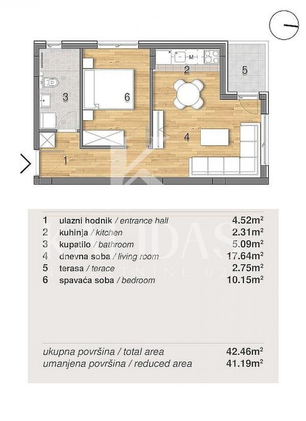 Slika 1 - Stan,NOVI SAD,ADICE,kv: 41, € 93300, ID: 1008901