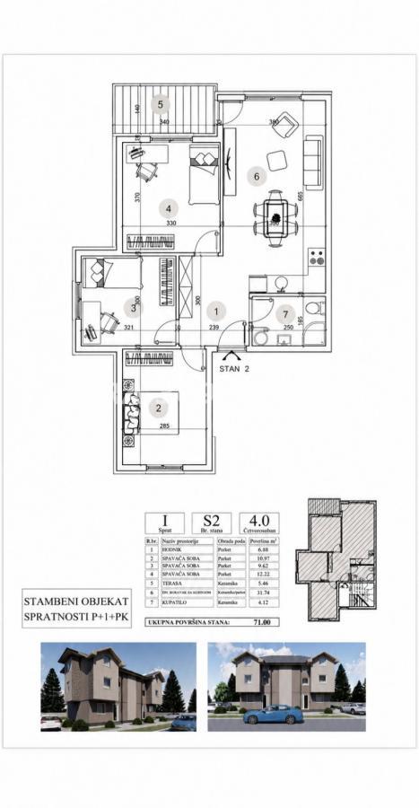 Slika 1 - FUTOG NOVI SAD. ODLIČAN TROIPOSOBAN STAN, 71m2