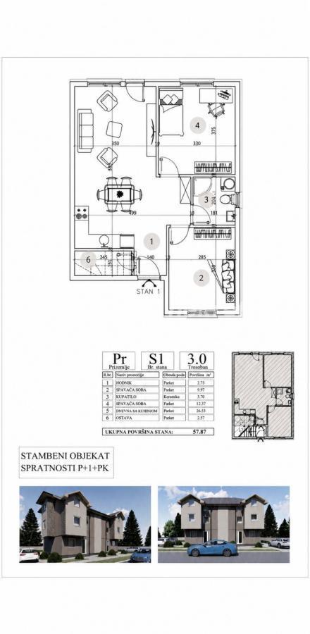 Glavna slika -FUTOG, NOVI SAD. ODLIČAN DVOIPOSOBAN STAN, 58m2
