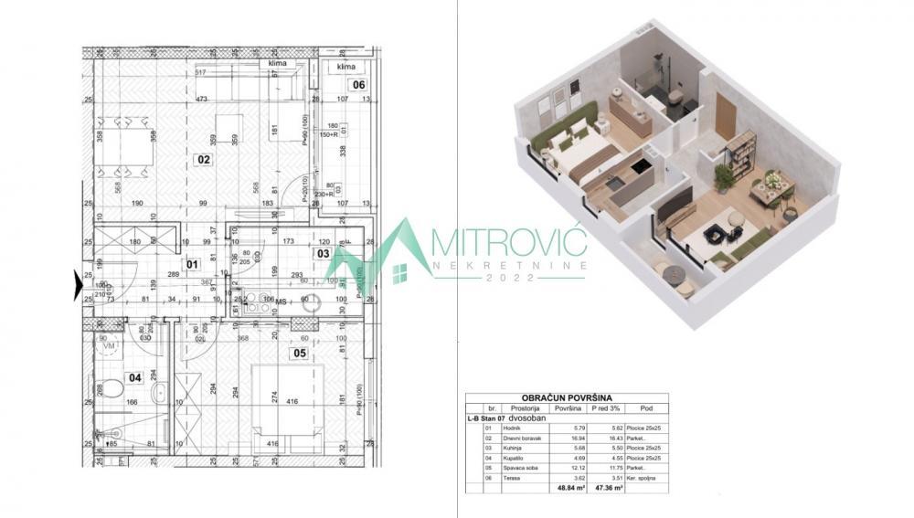 Glavna slika -Telep - Dvosoban stan 49m² (ID: 1004693) 