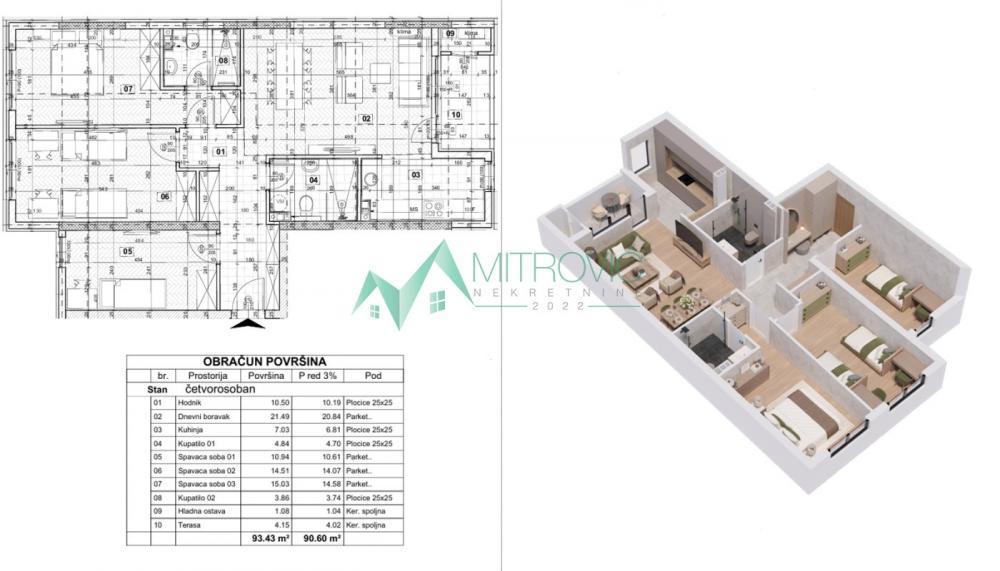 Glavna slika -Telep - Četvorosoban stan 93 m² (ID:1004692) 