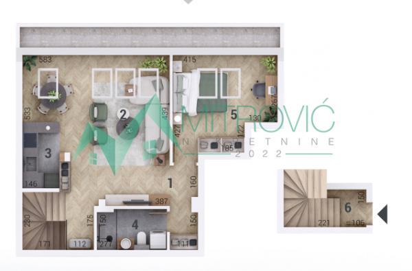 Glavna slika -Petrovaradin - Dvosoban stan površine 51m2 u izgradnji sa mogućnošću povrata PDV (agencijska šifra:1003951) 