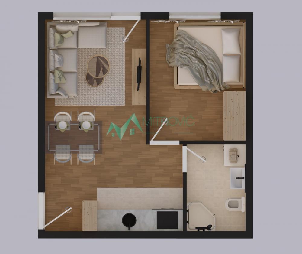 Slika 1 - VETERNIK – DVOSOBAN STAN U PRIZEMLJU 30m2 (ID: 1004770) 