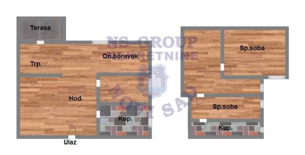 Slika 11 - Trosoban, 68m2, Bulevar oslobođenja Novi Sad, sa terasom, ima lift