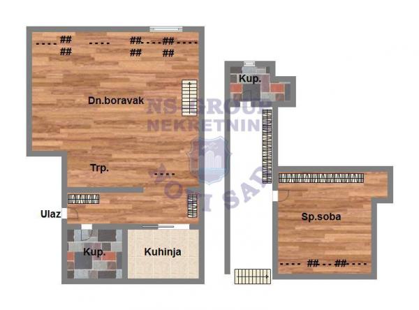 Slika 7 - Dvosoban, 71m2, Nova Detelinara Novi Sad, ima lift