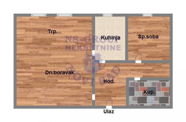 Slika 9 - Dvosoban, 54m2, Novo naselje Novi Sad, ima lift