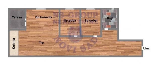 Glavna slika -Dvoiposoban, 57m2, Telep Novi Sad, sa terasom