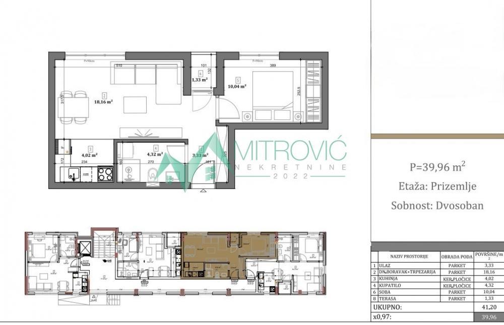 Glavna slika -Dvosoban stan u novogradnji – Telep, 40 m² (Šifra: 1004798) 