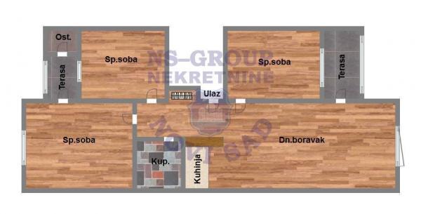 Glavna slika -Četvorosoban, 89m2, Adice Novi Sad, sa terasom, sa parkingom