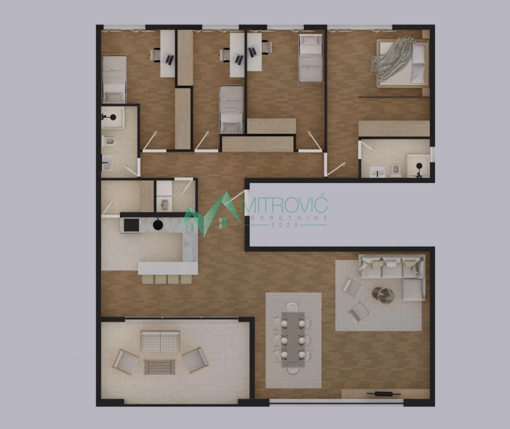 Slika 1 - PETOSOBAN STAN 148 m² | 4 SPAVAĆE SOBE | 2 KUPATILA | 2 PARKING MESTA GRATIS (ID: 1004775) 