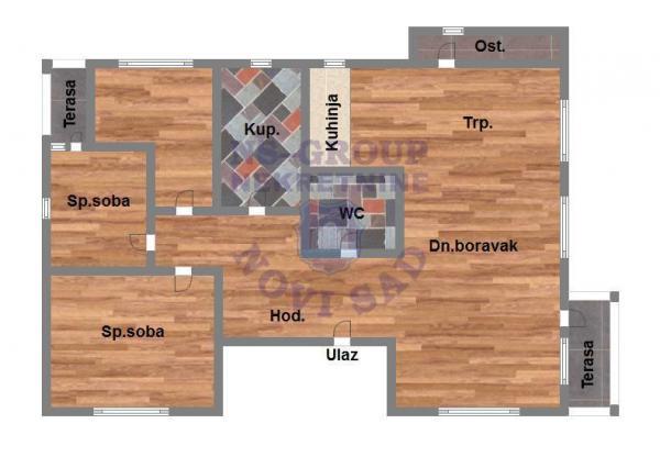 Glavna slika -Odličan četvorosoban stan u Veterniku 93m2