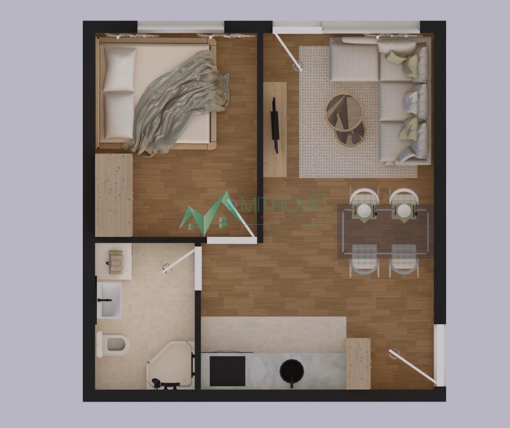 Slika 1 - Dvosoban, 30m2, Veternik Novi Sad
